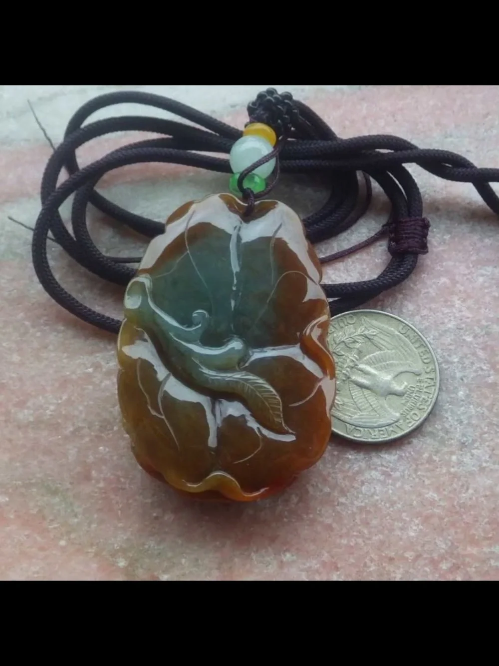 Red jadeite jade mandarin duck lotus flower bird certificate pendant